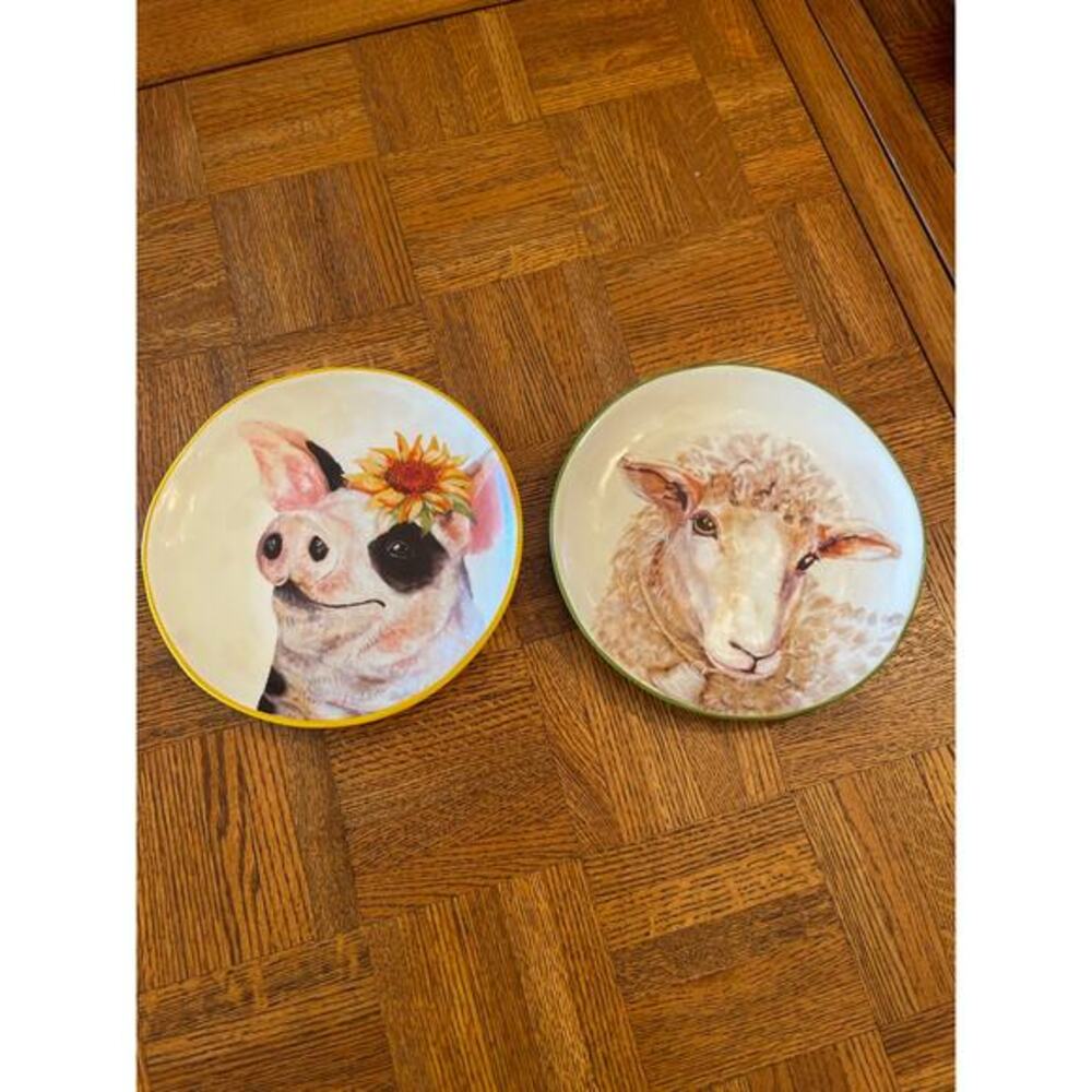Pier 1 farm animal plates (2)